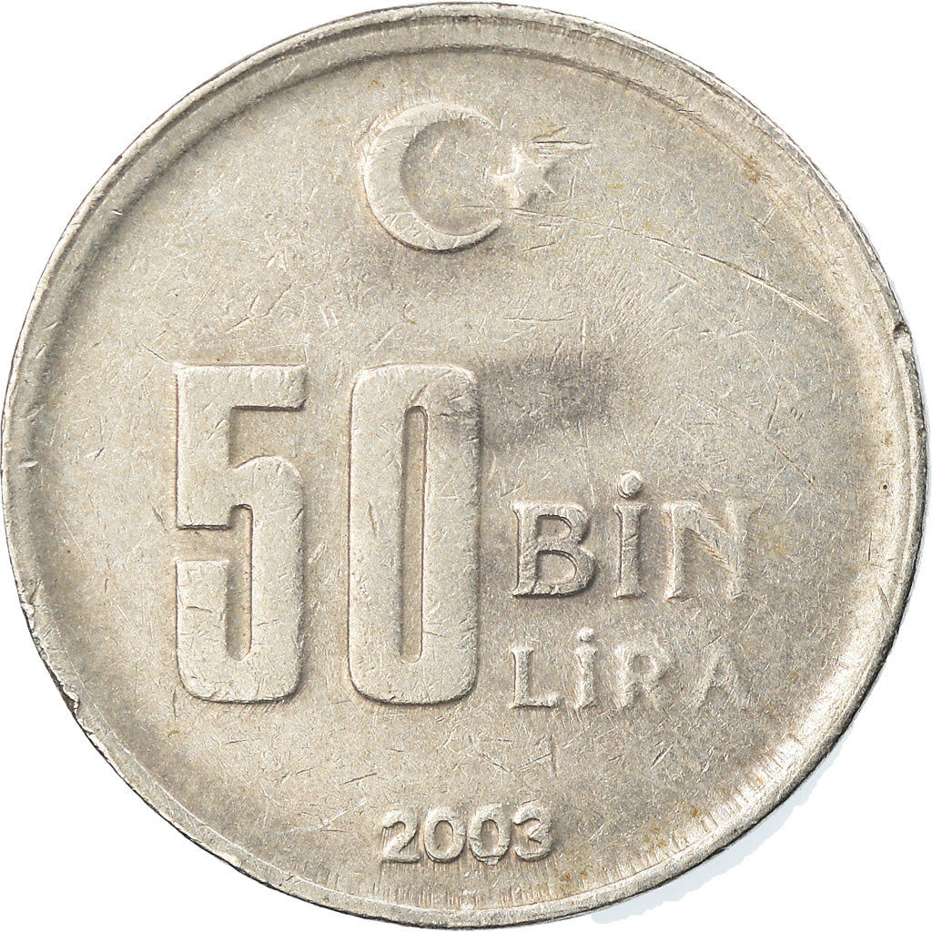 Moneta, Turchia, 50000 Lira, 50 Bin Lira, 2003, Istanbul, BB, Rame-nichel-zinco