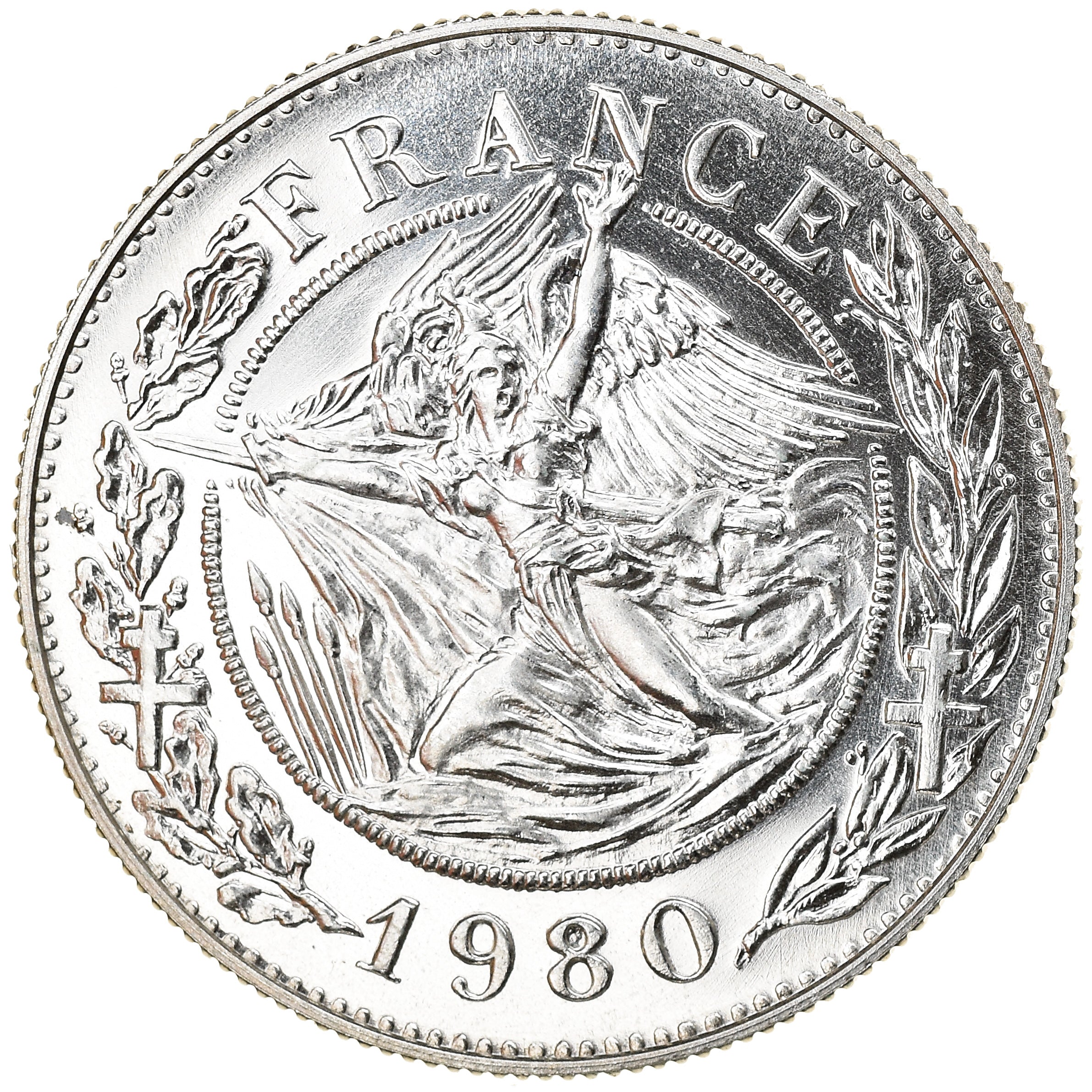 Francia, medaglia, Général De Gaulle, Politics, Society, War, 1980, Santucci