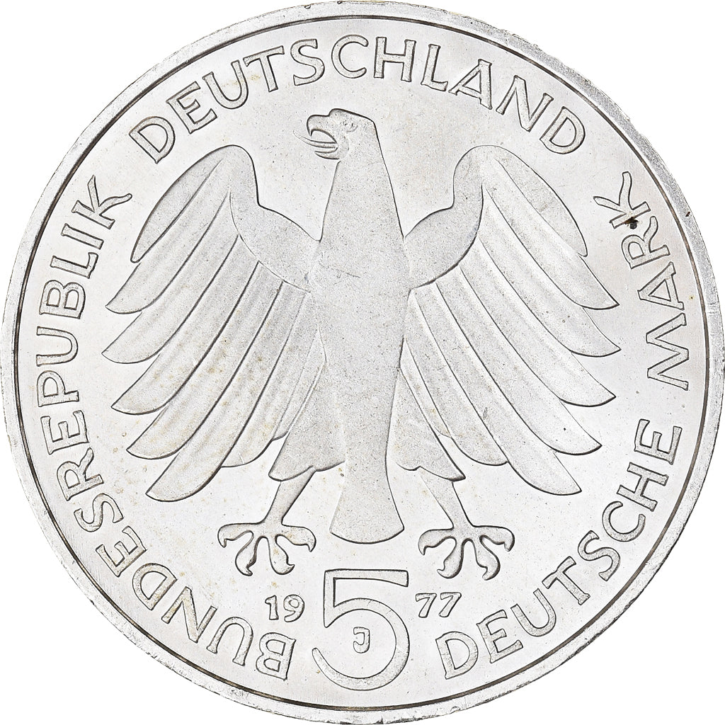Monnaie, République fédérale allemande, 5 Mark, 1977, Hamburg, Germany, SUP