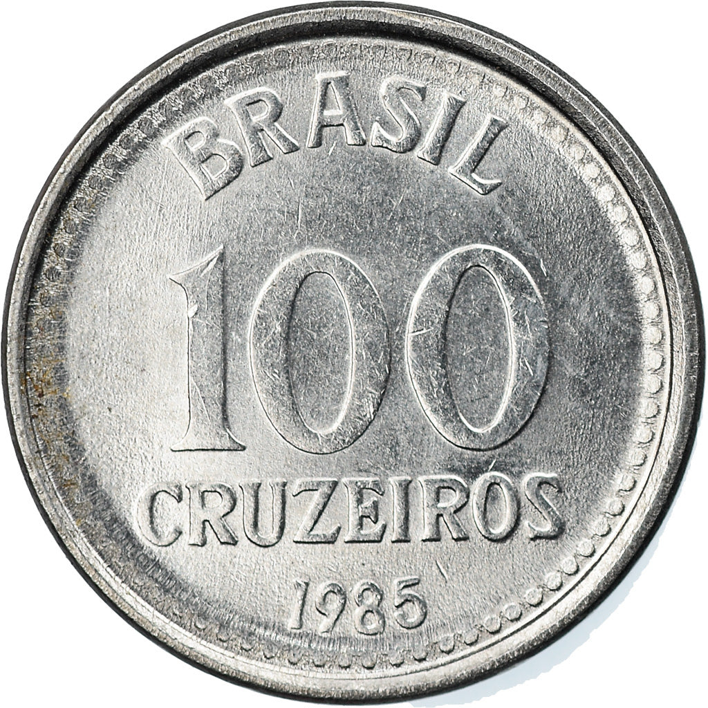 Munten, Brazilië, 100 Cruzeiros, 1985, ZF, Stainless Steel, KM:595