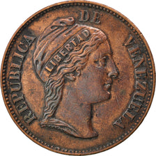 Venezuela, 1 Centavo, 1862, KM #7, AU(50-53), Copper, 7.52