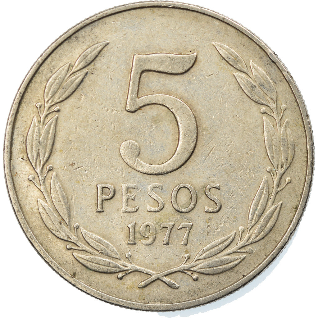 Coin, Chile, 5 Pesos, 1977, EF(40-45), Copper-nickel, KM:209