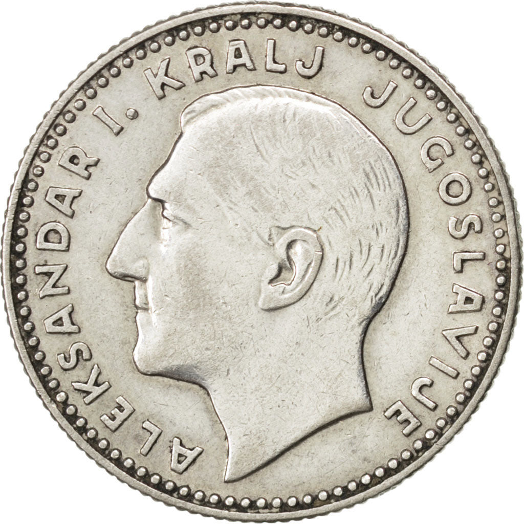YUGOSLAVIA, 10 Dinara, 1931, London, KM #10, EF(40-45), Silver, 25, 6.95