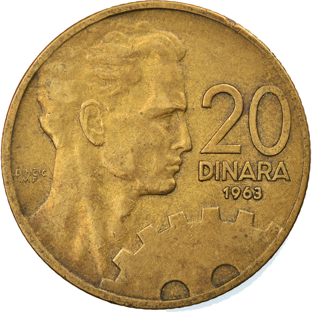 Coin, Yugoslavia, 20 Dinara, 1963, EF(40-45), Aluminum-Bronze, KM:40
