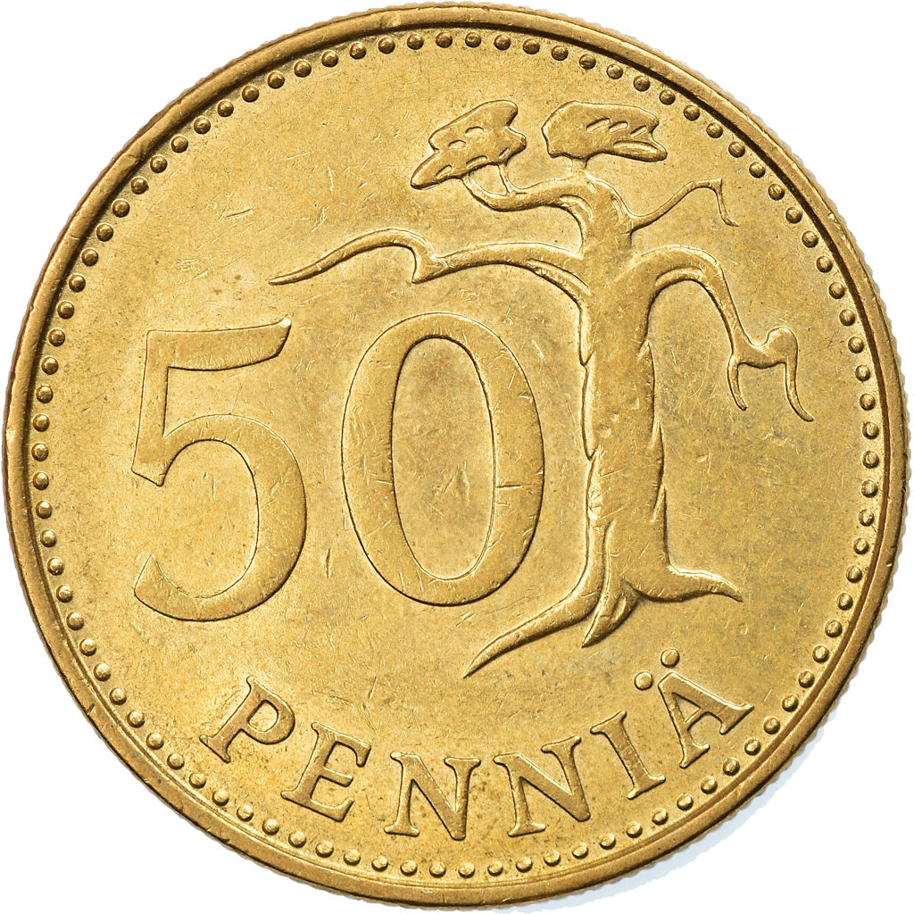 Coin, Finland, 50 Penniä, 1986, EF(40-45), Aluminum-Bronze, KM:48