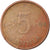 Moneta, Finlandia, 5 Pennia, 1965, EF(40-45), Miedź, KM:45