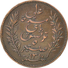 TUNISIA, 5 Centimes, 1893, Paris, KM #221, EF(40-45), Bronze, 4.96