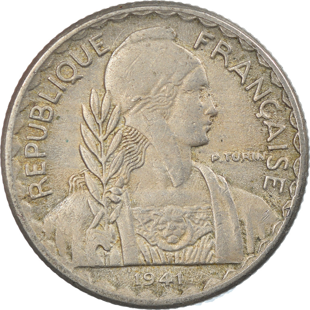 Coin, FRENCH INDO-CHINA, 10 Cents, 1941, EF(40-45), Copper-nickel, KM:21.1a