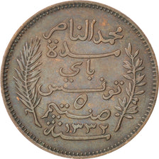 Coin, Tunisia, Muhammad al-Nasir Bey, 5 Centimes, 1914, Paris, EF(40-45)