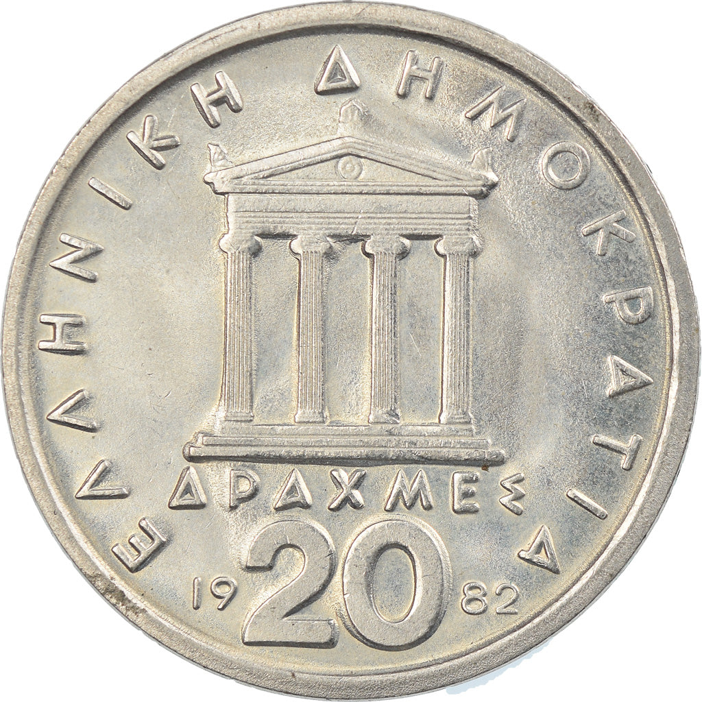 Monnaie, Grèce, 20 Drachmes, 1982, SUP, Copper-nickel, KM:133