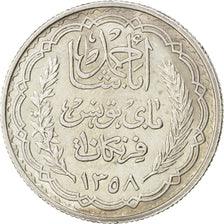 TUNISIA, 10 Francs, 1939, Paris, KM #265, AU(50-53), Silver, 10.00