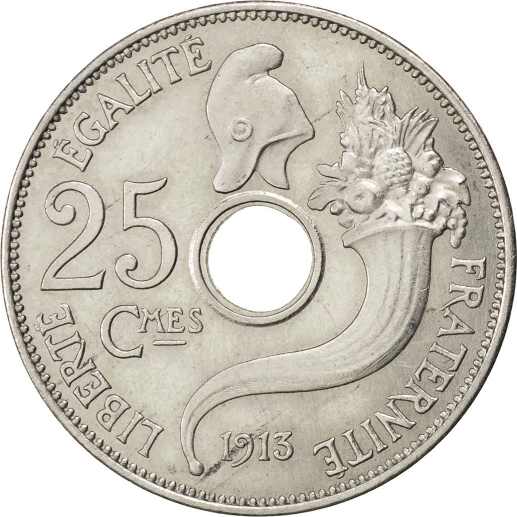 Coin, France, 25 Centimes, 1913, MS(63), Nickel, Gadoury:72.2