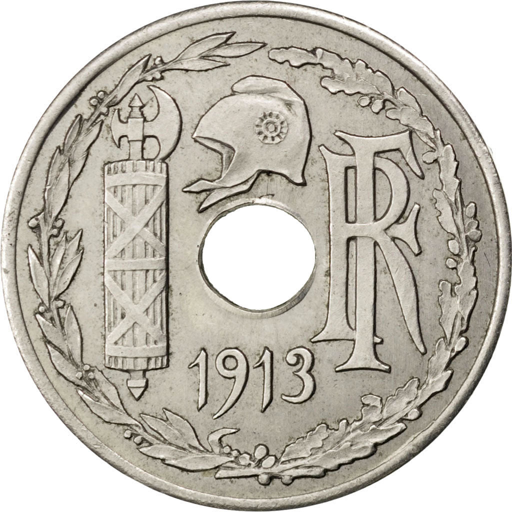 Coin, France, 25 Centimes, 1913, MS(63), Nickel, Gadoury:73.2
