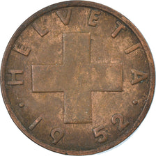 Coin, Switzerland, 2 Rappen, 1952, Bern, EF(40-45), Bronze, KM:47
