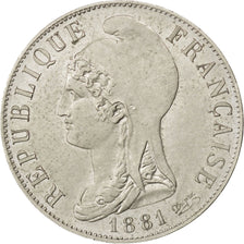 France, 25 Centimes, Dupré, 1881, Paris, Essai, Maillechort, SUP