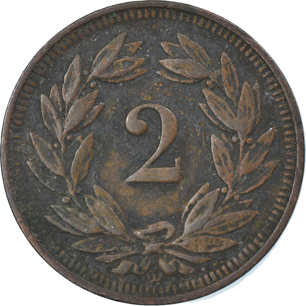 Coin, Switzerland, 2 Rappen, 1898, Bern, EF(40-45), Bronze, KM:4.2