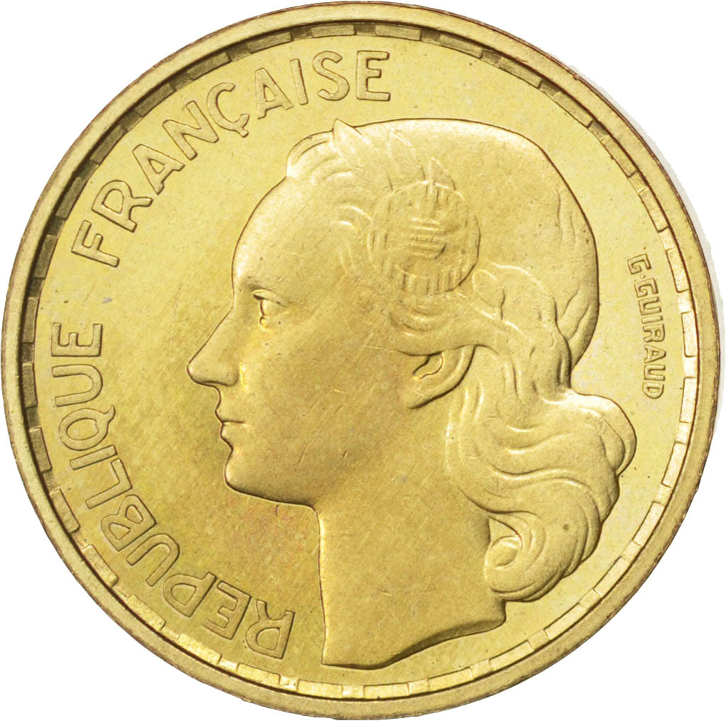 FRANCE, 10 Francs, 1952, KM #PE320, MS(60-62), Aluminum-Bronze, Gadoury...