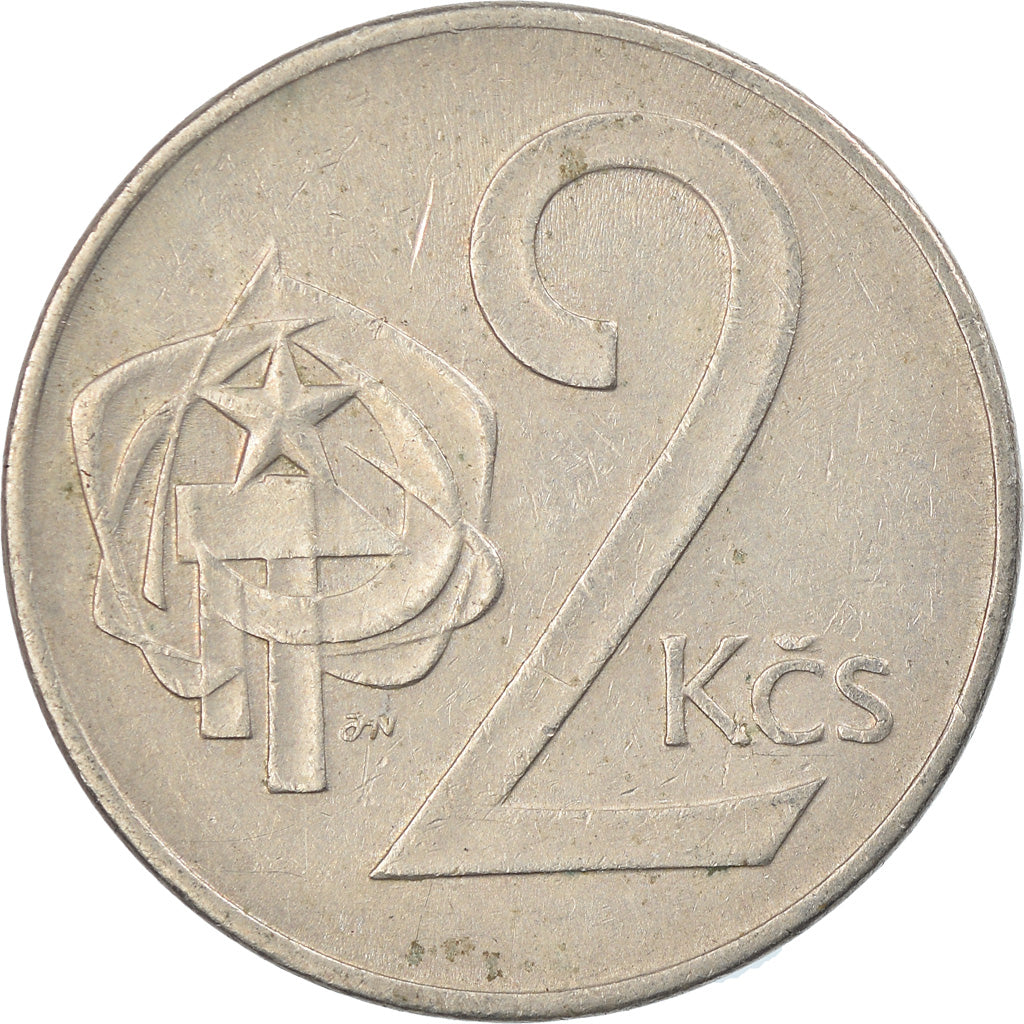 Coin, Czechoslovakia, 2 Koruny, 1973, EF(40-45), Copper-nickel, KM:75