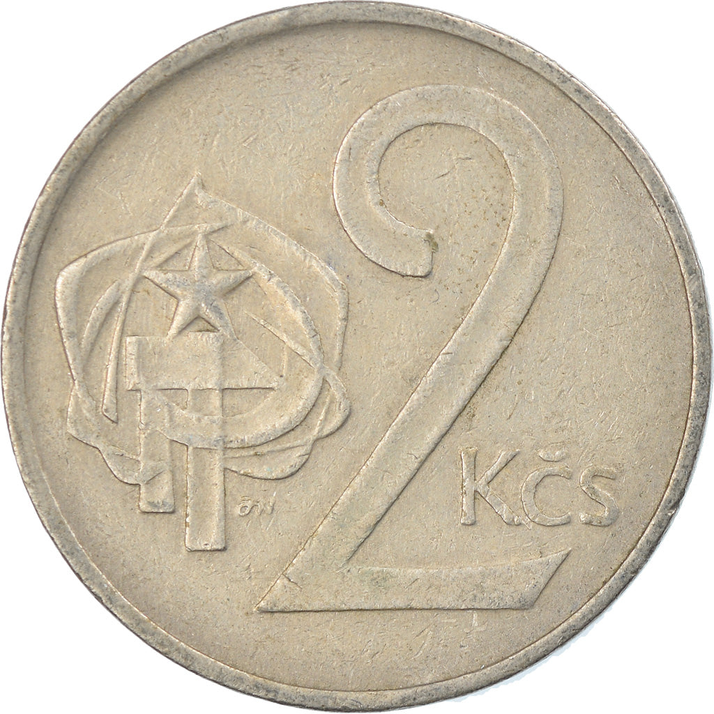 Coin, Czechoslovakia, 2 Koruny, 1975, EF(40-45), Copper-nickel, KM:75