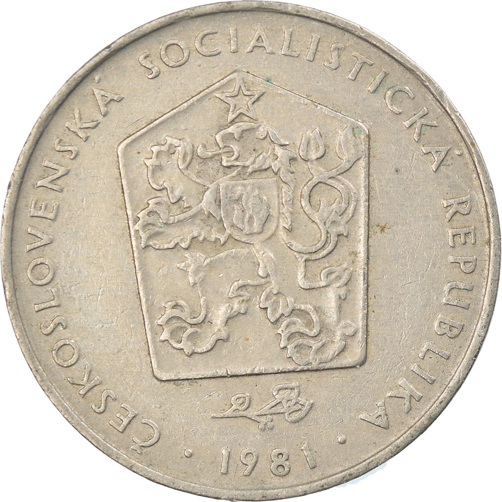 Coin, Czechoslovakia, 2 Koruny, 1981, EF(40-45), Copper-nickel, KM:75