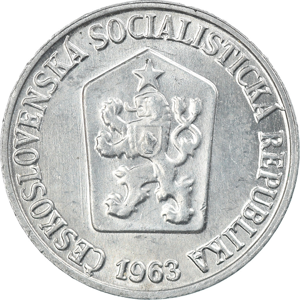 Coin, Czechoslovakia, Haler, 1963, EF(40-45), Aluminum, KM:51