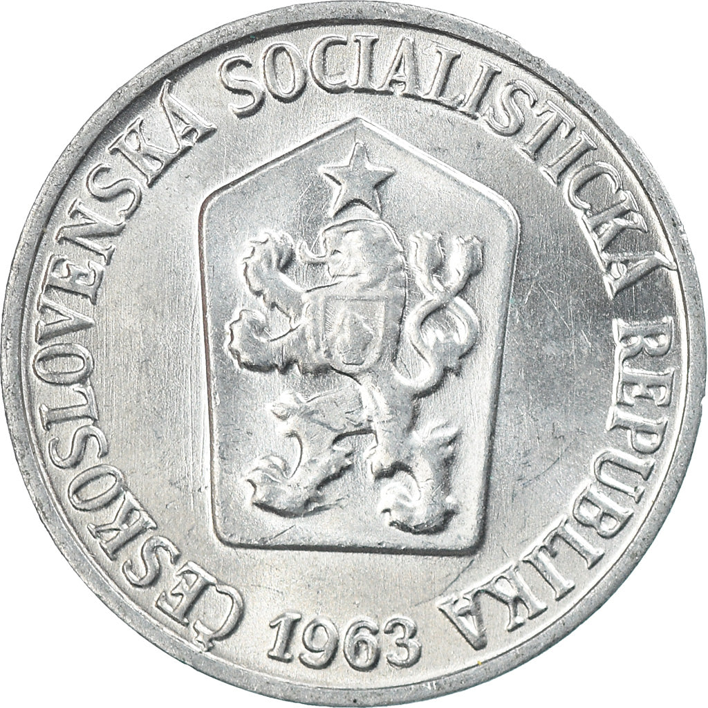 Coin, Czechoslovakia, Haler, 1963, EF(40-45), Aluminum, KM:51