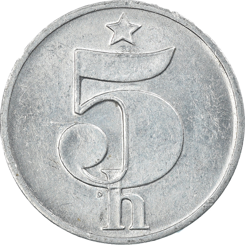 Coin, Czechoslovakia, 5 Haleru, 1979, EF(40-45), Aluminum, KM:86