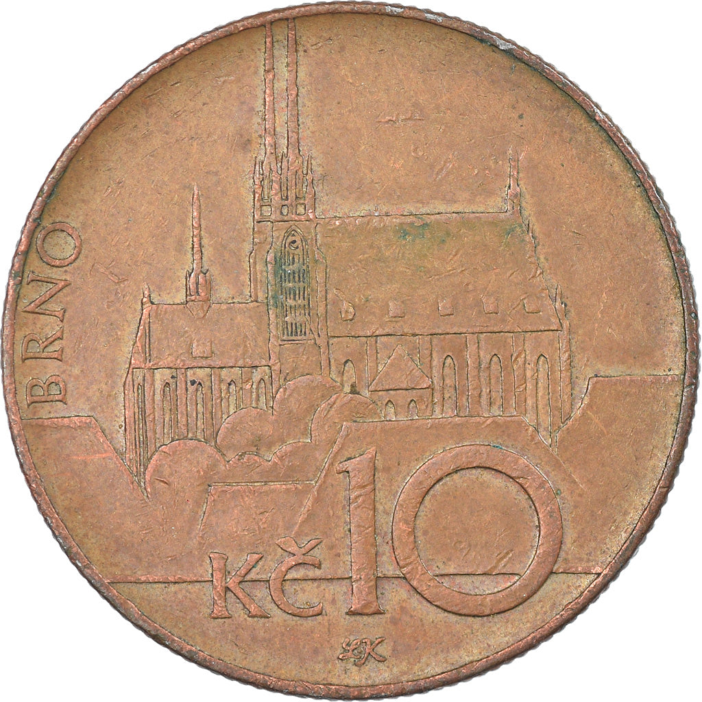 Moneda, República Checa, 10 Korun, 2003, MBC, Cobre chapado en acero, KM:4