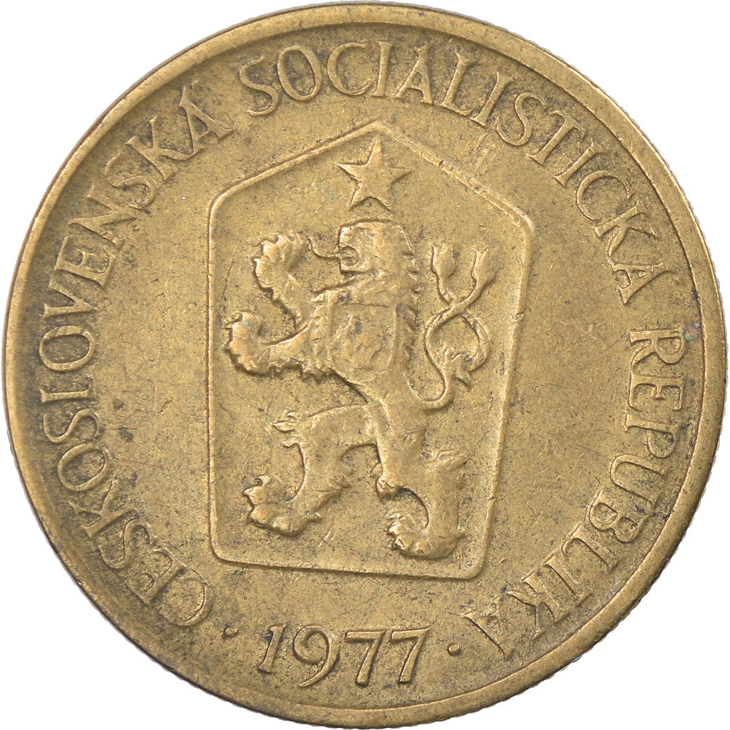 Münze, Tschechoslowakei, Koruna, 1977, SS, Aluminum-Bronze, KM:50