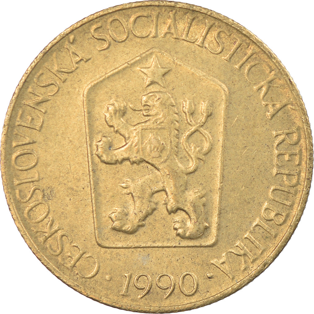 Moneda, Checoslovaquia, Koruna, 1990, MBC, Aluminio - bronce, KM:50