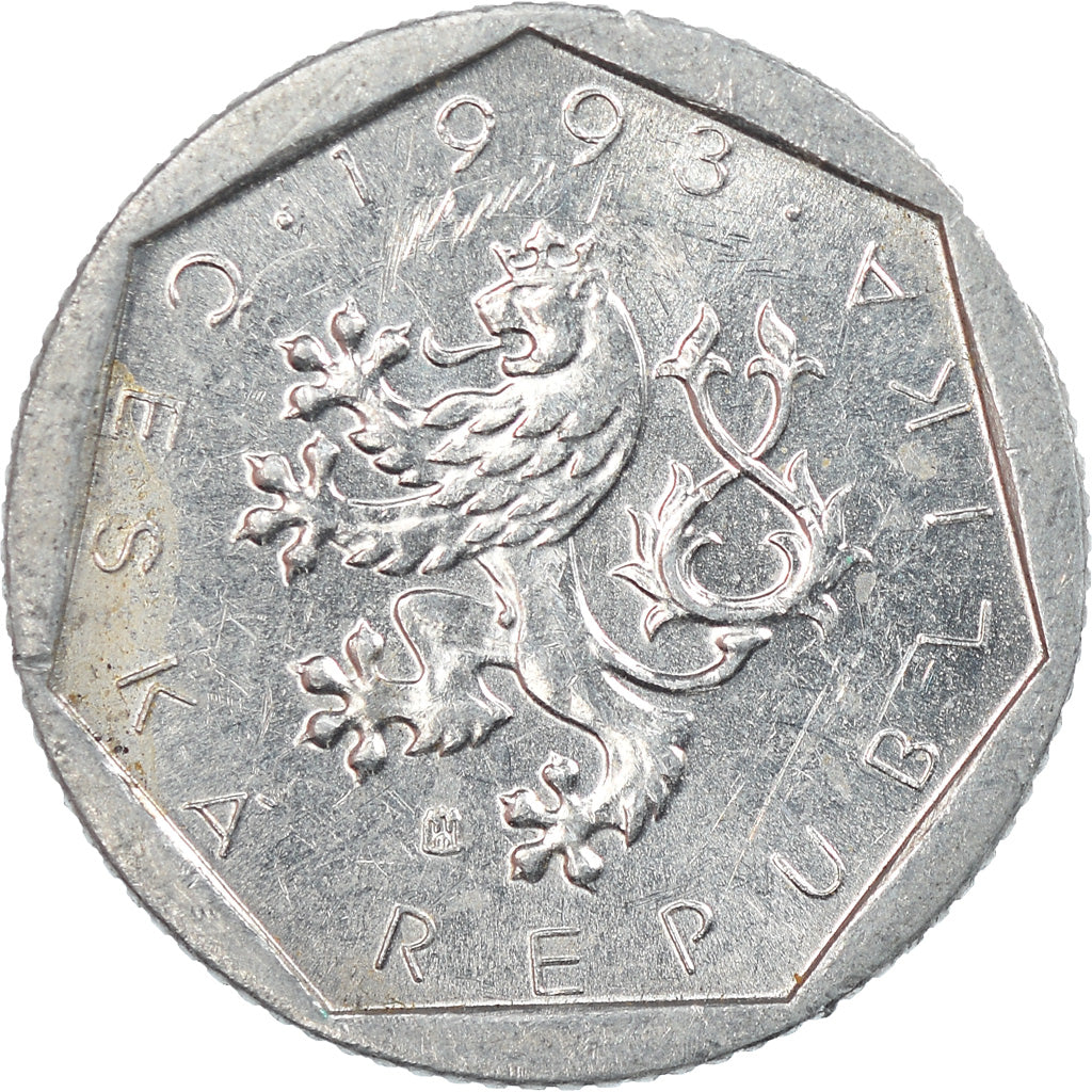 Coin, Czech Republic, 20 Haleru, 1993, Jablonec nad Nisou, EF(40-45), Aluminum