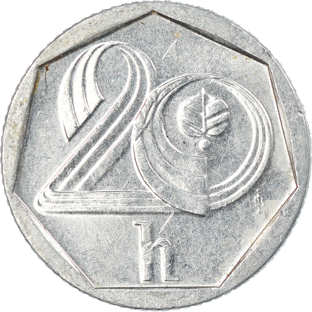 Coin, Czech Republic, 20 Haleru, 1993, Jablonec nad Nisou, EF(40-45), Aluminum