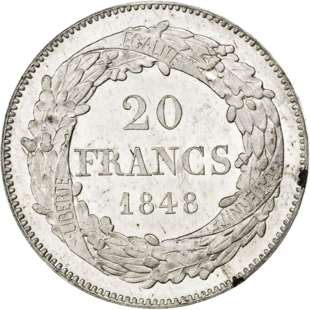 Francia, 20 Francs, 1848, SPL-, Alluminio, Gadoury:1058