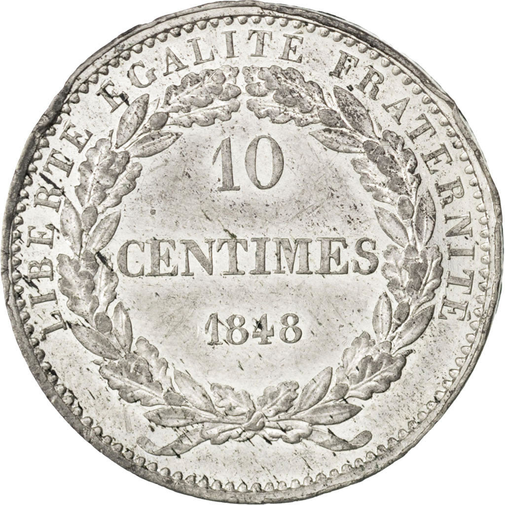 Coin, France, 10 Centimes, 1848, AU(55-58), Tin, Gadoury:224