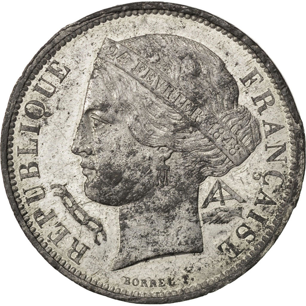 Münze, Frankreich, 5 Francs, 1848, SS+, Tin, Gadoury:687