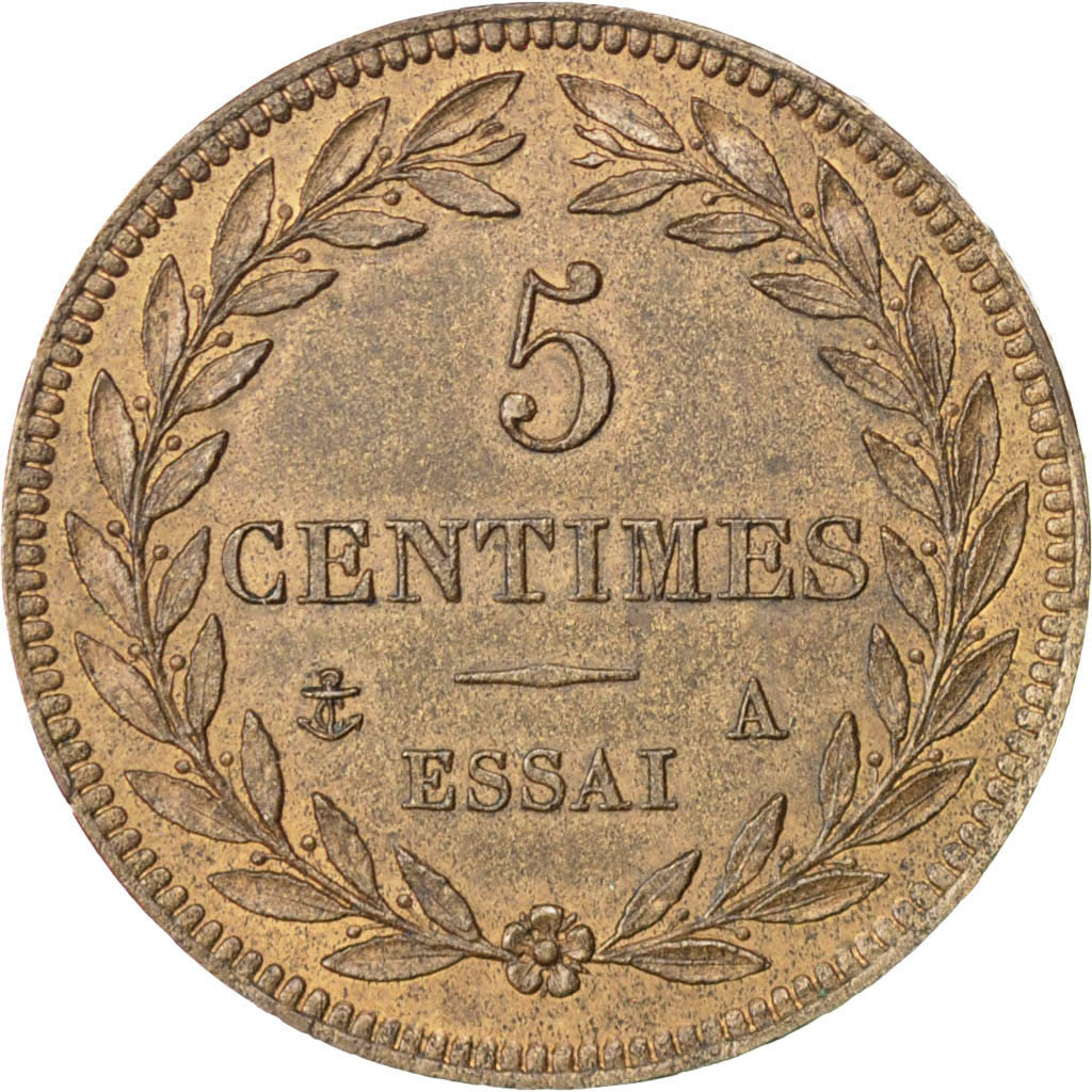 Coin, France, 5 Centimes, Paris, MS(60-62), Bronze, Gadoury:138