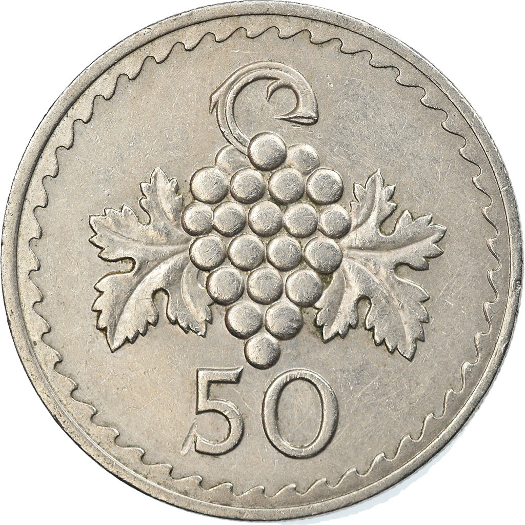 Coin, Cyprus, 50 Mils, 1977, EF(40-45), Copper-nickel, KM:41