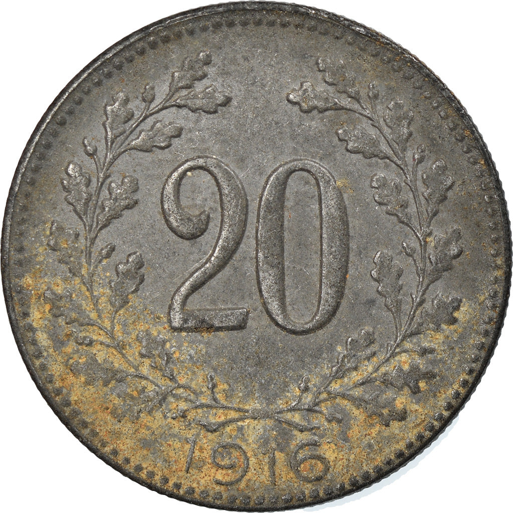 Münze, Ungarn, 20 Fillér, 1916, SS, Iron, KM:498