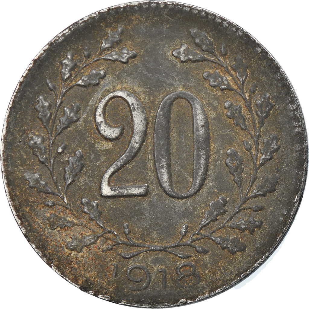 Coin, Hungary, 20 Fillér, 1918, EF(40-45), Iron, KM:498
