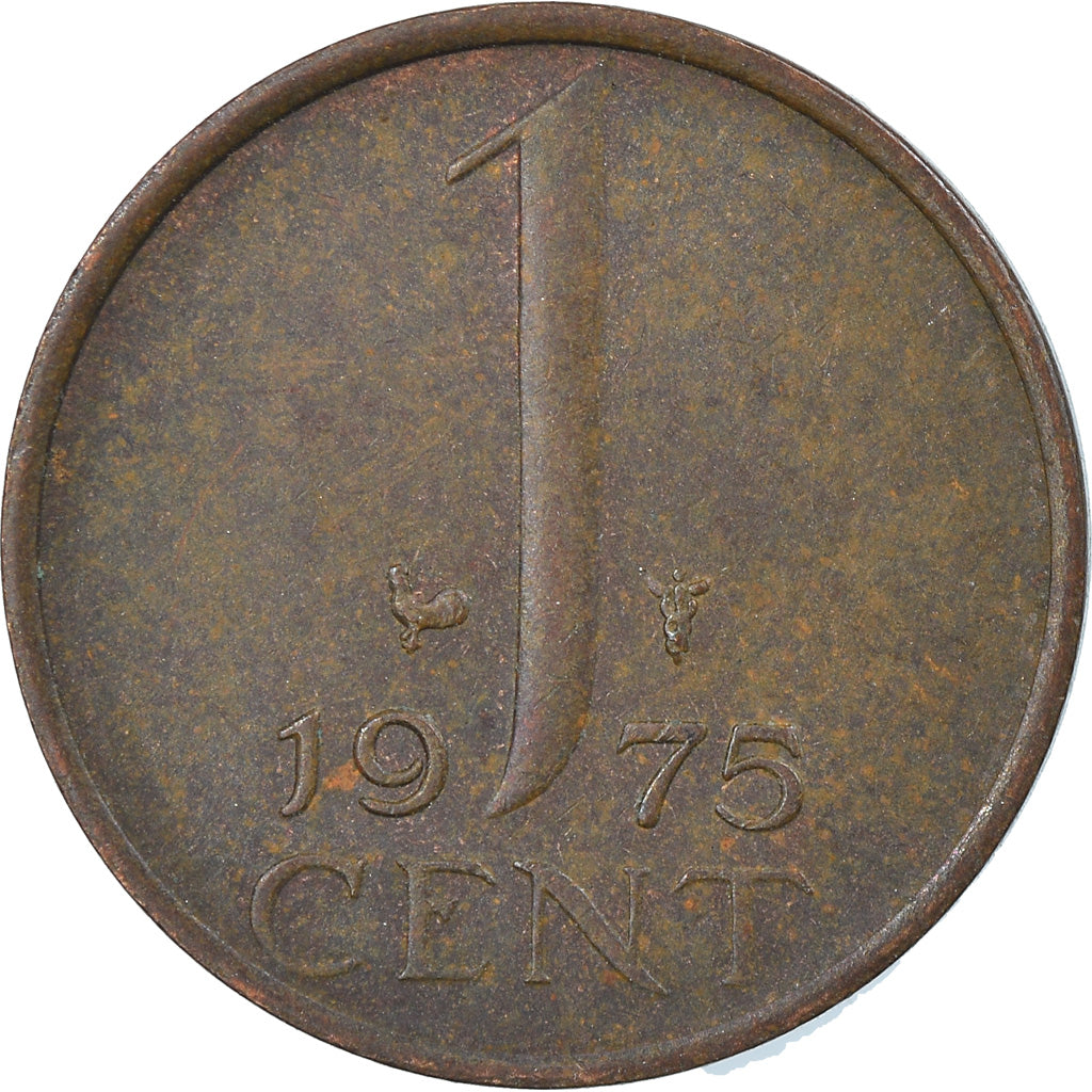 Moneda, Países Bajos, Juliana, Cent, 1975, MBC, Bronce, KM:180
