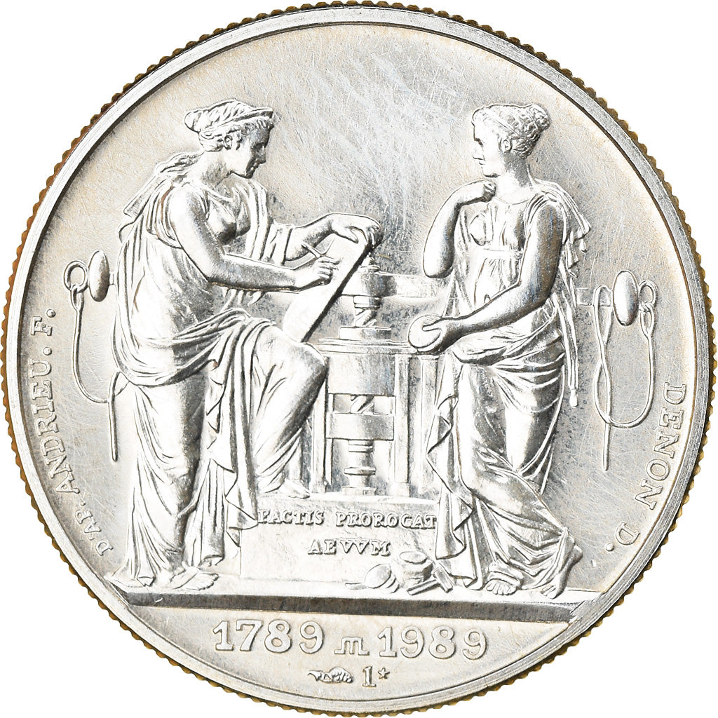 France, Medal, Bicentenaire de la Révolution Française, History, 1989, M.