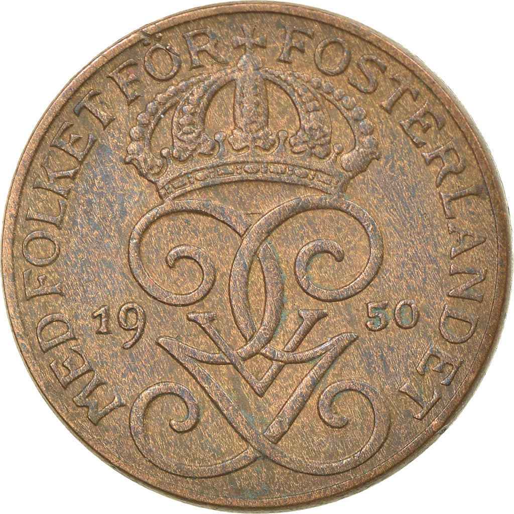 Coin, Sweden, Gustaf V, Ore, 1950, EF(40-45), Bronze, KM:777.2
