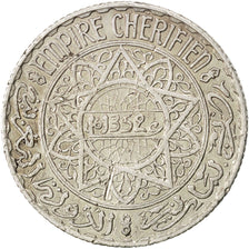 Coin, Morocco, Mohammed V, 5 Francs, 1933, Paris, AU(50-53), Silver, KM:37