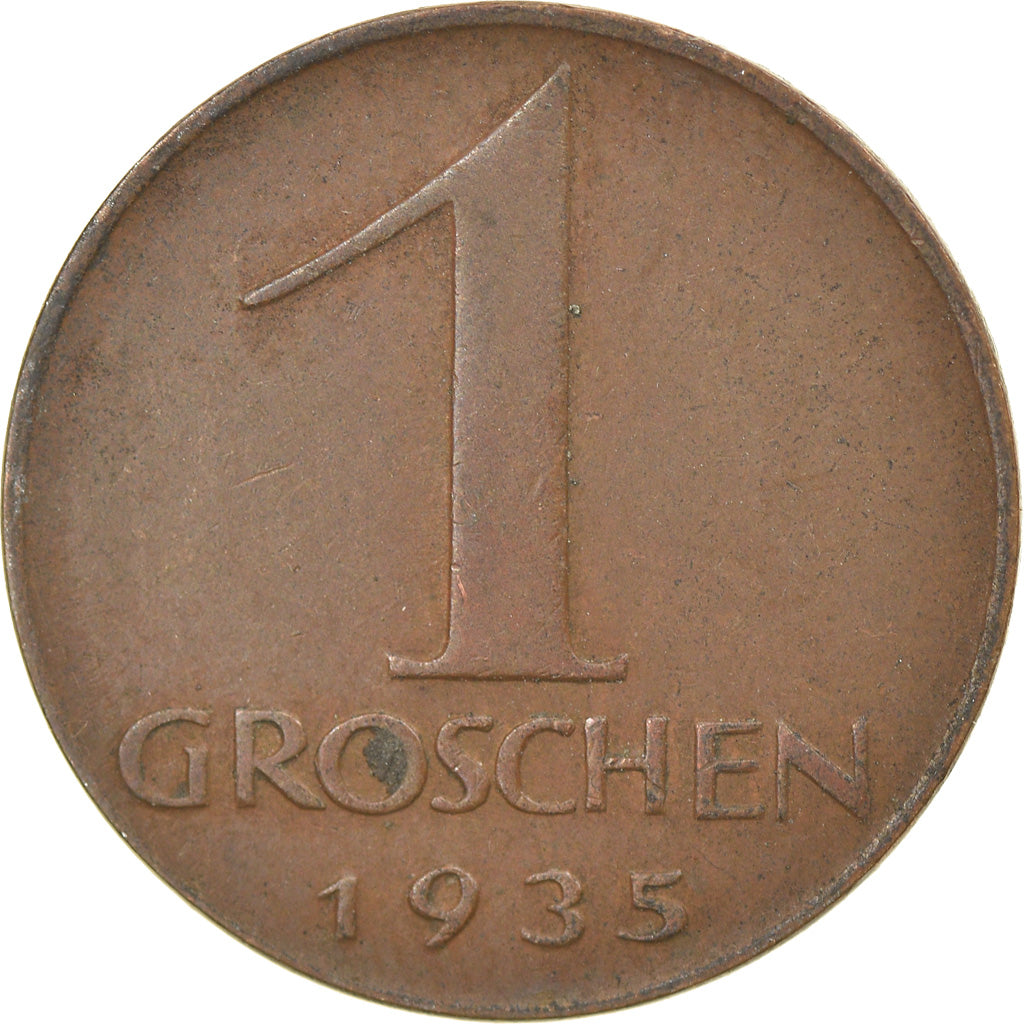 Moneta, Austria, Groschen, 1935, BB, Bronzo, KM:2836