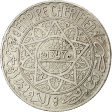 MOROCCO, 10 Francs, 1928, Paris, KM #38, AU(50-53), Silver, 27.7, 9.90