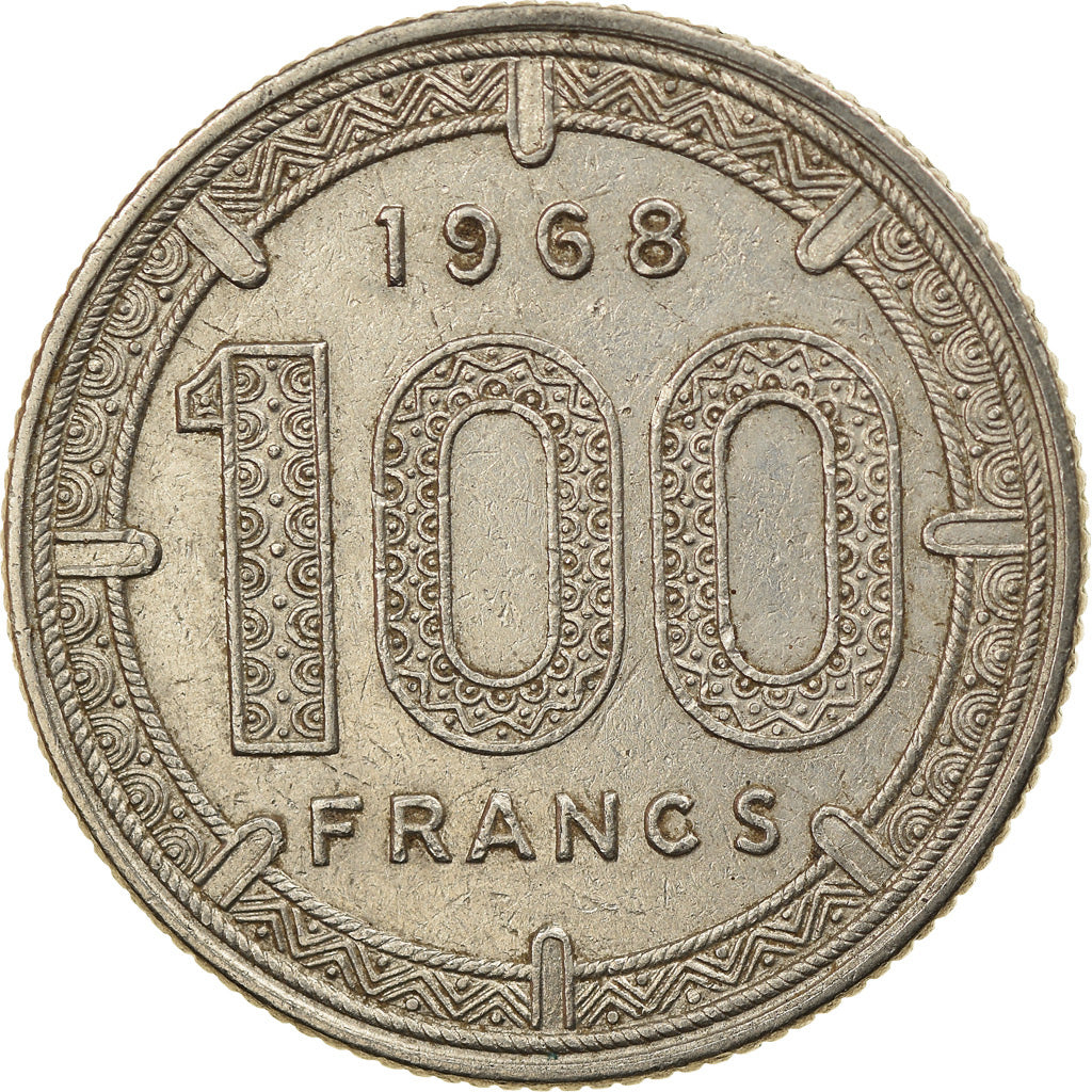 Coin, EQUATORIAL AFRICAN STATES, 100 Francs, 1968, Paris, EF(40-45), Nickel