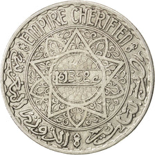 MOROCCO, 20 Francs, 1933, Paris, KM #39, EF(40-45), Silver, 35, 19.83