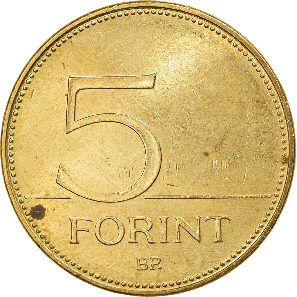 Moneta, Węgry, 5 Forint, 1999, Budapest, AU(55-58), Mosiądz niklowy, KM:694