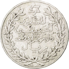 MOROCCO, 1/2 Rial, 5 Dirhams, 1911, bi-Bariz, KM #24, EF(40-45), Silver, 12.20