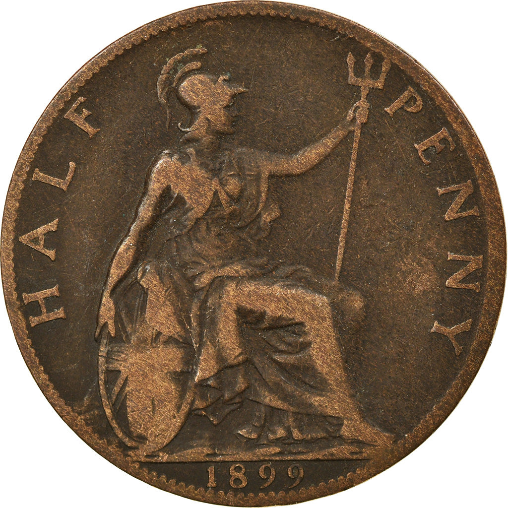 Moneta, Gran Bretagna, Victoria, 1/2 Penny, 1899, MB, Bronzo, KM:789